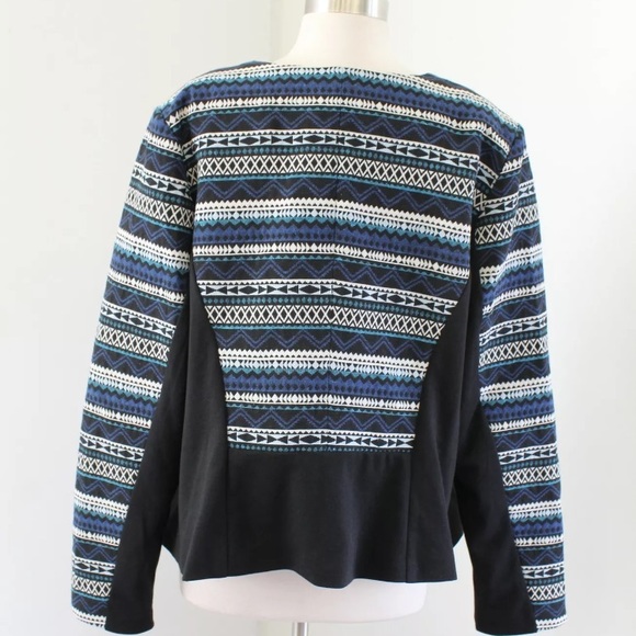 NWT Lane Bryant Geometric Striped Moto Jacket - Picture 7 of 7